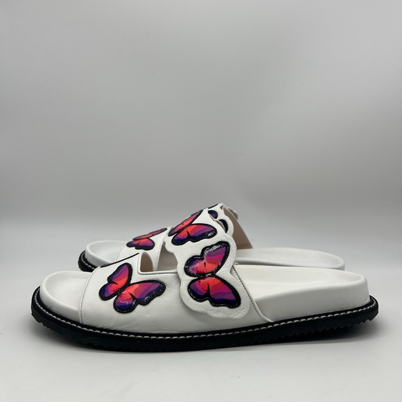 Sophia Webster Riva Slides in White/Multi Fluorescent - Picture 4 of 14